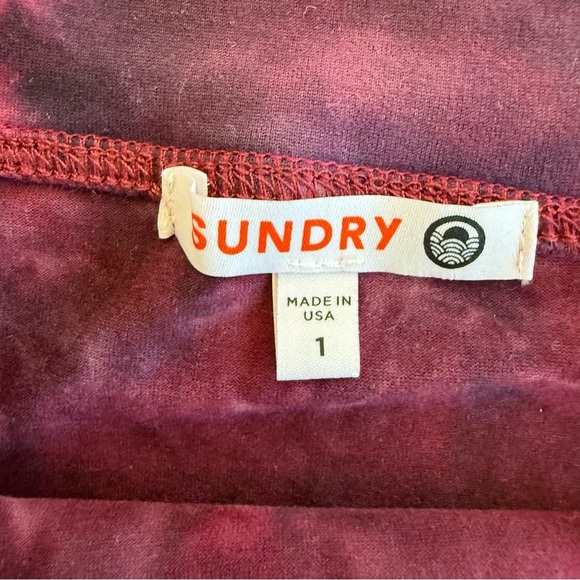 Sundry Women’s Tie-Dye Burgundy Side Slit Midi Skirt Size 1 - Picture 8 of 12